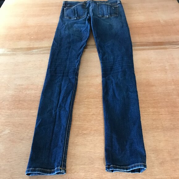 Rag & Bone High Rise Skinny Jeans Women 27 Blue Distressed Dark Wash Stretch - Picture 2 of 13